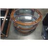 Image 2 : 3 PIECE GLASSTOP COFFEE AND ENDTABLE SET