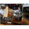 Image 1 : LAGOSTINA POT/VEGETABLE STEAMER, METAL PAIL, WOOD BOTTLE CRATE AND WIRE TRAY