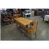 Image 1 : WOOD DROPLEAF DINING TABLE WITH 2 VINTAGE CHAIRS