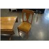 Image 3 : WOOD DROPLEAF DINING TABLE WITH 2 VINTAGE CHAIRS
