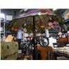 Image 3 : METAL FLOOR LAMP WITH LEADED GLASS SHADE
