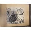 Image 2 : 5 PAINTINGS AND DRAWING - MOOSE, ABSTRACT, TOWN, FLOWERS