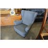 Image 3 : MODERN GREY WINGBACK BUTTONBACK CHAIR AND OTTOMAN