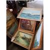 Image 4 : 5 PAINTINGS ON BOARD 1960s SHIP, LANDSCAPES, STILL LIFE