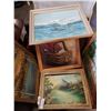 Image 6 : 5 PAINTINGS ON BOARD 1960s SHIP, LANDSCAPES, STILL LIFE