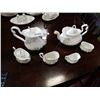 Image 1 : ROYAL ALBERT MADE IN ENGLAND HAWORTH TEA POT W/ CREAM AND SUGAR, AND COFFEE POT W/ CREAM AND SUGAR