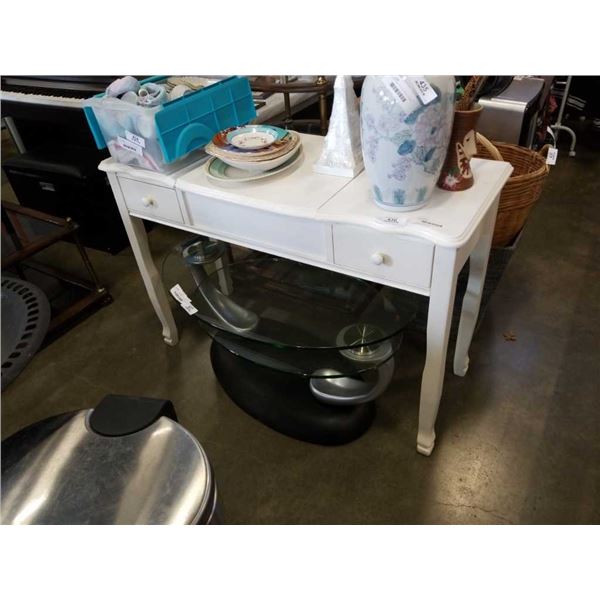 PAINTED WHITE VANITY WITH LIFT TOP MIRROR