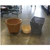 Image 1 : LAUNDRY HAMPER AND 2 WICKER BASKETS