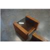 Image 4 : 3 PIECE MCM GLASS AND WOOD ENDTABLES