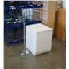 Image 1 : WHITE 2 DRAWER ENDTABLE, SHORT SWIVEL COAT TREE