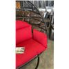 Image 4 : BRAND NEW RED DOUBLE HANGING EGG CHAIR - RETAIL $1969 W/ FOLDABLE FRAME, POWDER COATED STEEL FRAME, 