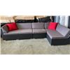 Image 10 : BRAND NEW PREMIUM OUTDOOR SECTIONAL RETAIL $2069 W/ DARK GREY CUSHIONS AND 2 ACCENT PILLOWS - MADE W