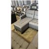 Image 4 : BRAND NEW GREY TUFTED REVERSIBLE SECTIONAL SOFA - RETAIL $899 COTTON LINEN FABRIC 5' X 7'