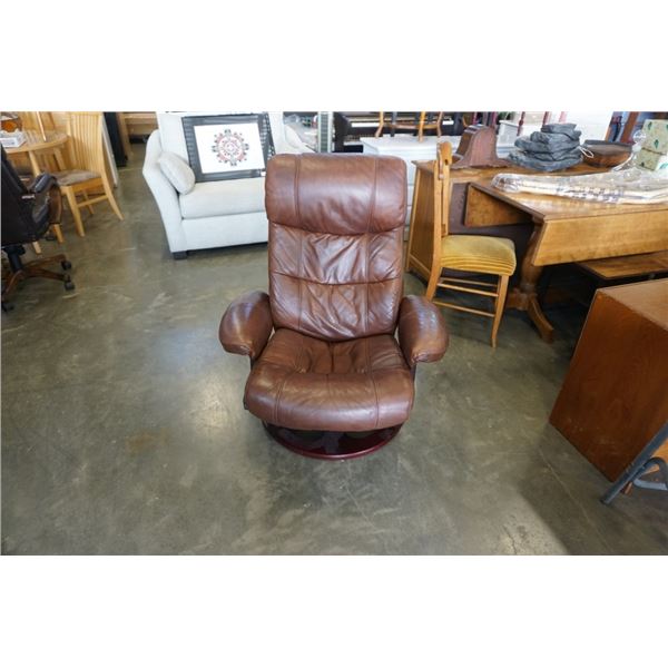 LEATHER SWIVEL RECLINER