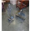 Image 1 : METAL FIREPLACE COMPANION SET AND LOG HOLDER