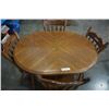 Image 2 : OAK DINING TABLE WITH 4 CHAIRS