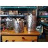Image 1 : 2 SILVER EASTERN CANNISTERS AND GLASS VASE