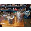 Image 2 : 2 SILVER EASTERN CANNISTERS AND GLASS VASE