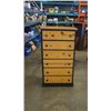Image 1 : 6 DRAWER GREEN AND PINE CHEST OF DRAWERS