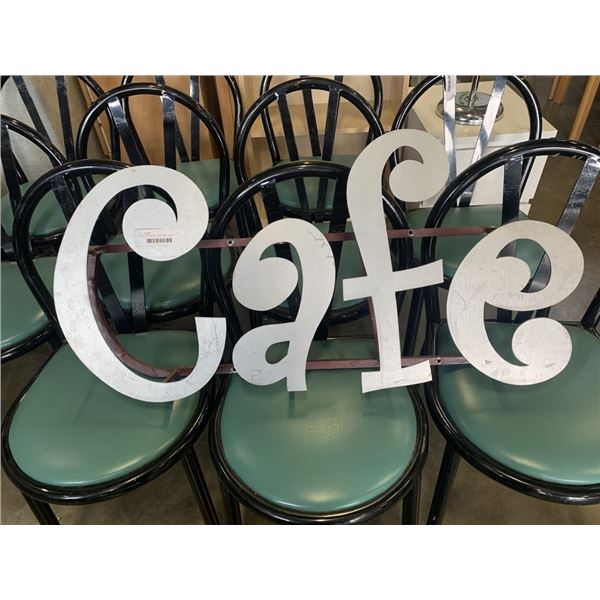 METAL CAFE SIGN 18 INCHES TALL 37 INCHES WIDE