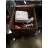 Image 1 : Box of UV nail dryers, hair dryer, curling iron and more