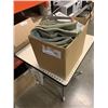 Image 1 : BOX OF FRENCH FRY PRESS, VENT INSERTS, SHAMS, FITTED SHEET AND ESTATE GOODS AND SCISSORS
