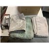 Image 2 : BOX OF FRENCH FRY PRESS, VENT INSERTS, SHAMS, FITTED SHEET AND ESTATE GOODS AND SCISSORS