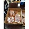 Image 2 : 2 Boxes of french copper pot ,pans strainer, spatula and more