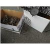 Image 3 : Two boxes of decorative metal candle stands and plant holders