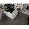 Image 4 : Two boxes of decorative metal candle stands and plant holders