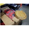 Image 2 : WOOD TOILET SEAT AND BOX OF EASTERN LANTERNS