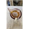 Image 16 : 4 PIECES OF ART GLASS - 2 SIGNED AND TEALIGHT HOLDER