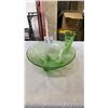 Image 1 : URANIUM GLASS BOWL AND VASE