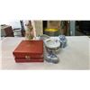 Image 1 : LOT OF BLUE AND WHITE ORIENTAL DISHES, ACE GIFT MINI TEA SET, AND LADY FIGURE