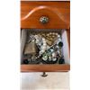 Image 17 : WOODEN JEWELLERY CASE W/ CONTENTS