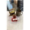 Image 1 : Vintage iron, flour sifter, oil can and corgi bus