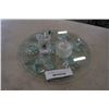 Image 1 : PINWHEEL CRYSTAL PLATE AND 2 SMALL CRYSTAL JARS