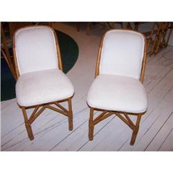 Vintage Pair Rattan Chairs-eames era modern #1614390