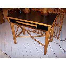 Eames Era Rattan/Wood Desk-midcentury #1614402