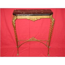 Nice Brass and Marble top Console Table #1614616