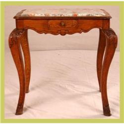 Louis XV Occasional Table Carved Oak Marble #1614653