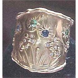 Handmade Art Nouveau style wedding band #1614668