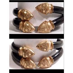 1800 rose GOLD PINCHBECK ENAMEL bracelets #1614696