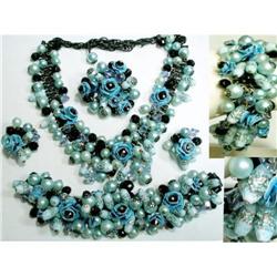 Vintage enamel Venetian BOOKCHAIN Parure #1614698