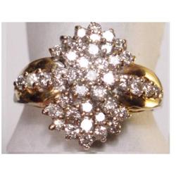 Vintage Deco 26 Diamond 14kt  GOLD RING  #1614700