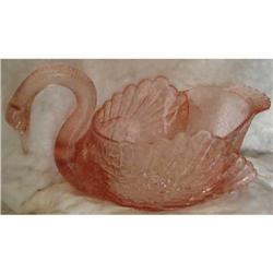Cambridge Glass Pink Swan bowl #1614745
