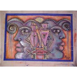 Haitian Painting by Hersza Barjon 16 x 23 #1614804