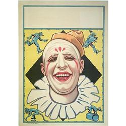 ORIGINAL 20s CIRCUS POSTER / CLOWN ON YELLOW #1614957