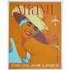 Image 1 : ORIGINAL  70s DELTA AIR LINES POSTER /MIAMI #1614960