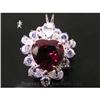 Image 1 : RHJ Synthetic Ruby & Cubic Zirconium Pendant #1626333